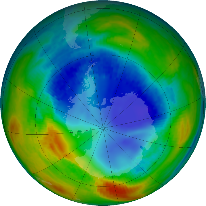 Antarctic ozone map for 14 August 2002